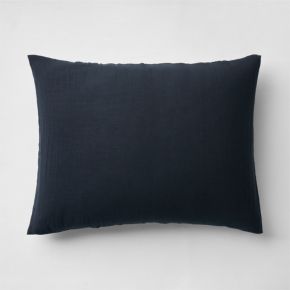 Image of Supersoft Midnight Navy Blue Organic Cotton Gauze Kids Pillow Sham