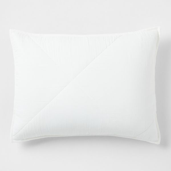 Supersoft Gauze Organic Cotton Pampas Ivory Standard Quilt Bed Pillow Sham