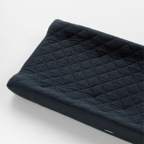 Image of Supersoft Midnight Navy Blue Organic Cotton Gauze Baby Changing Pad Cover
