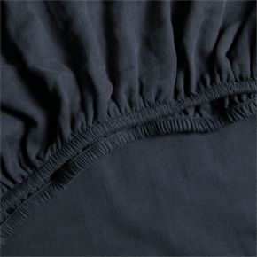 Image of Supersoft Midnight Navy Blue 100% Organic Cotton Gauze Baby Crib Fitted Sheet