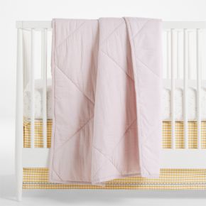 Image of Supersoft Lilac Rose 100% Organic Cotton Gauze Baby Crib Quilt