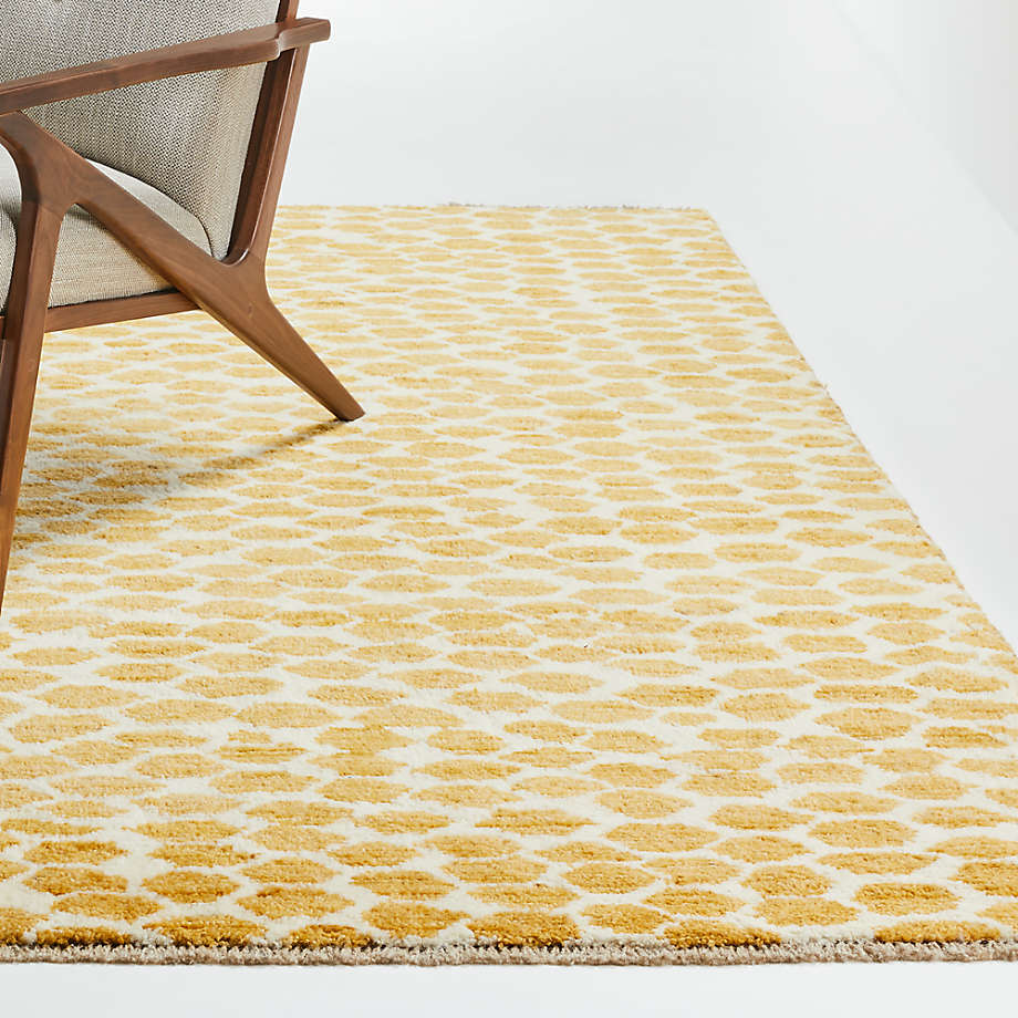 Suzette Yellow Geometric Rug | Crate and Barrel Canada