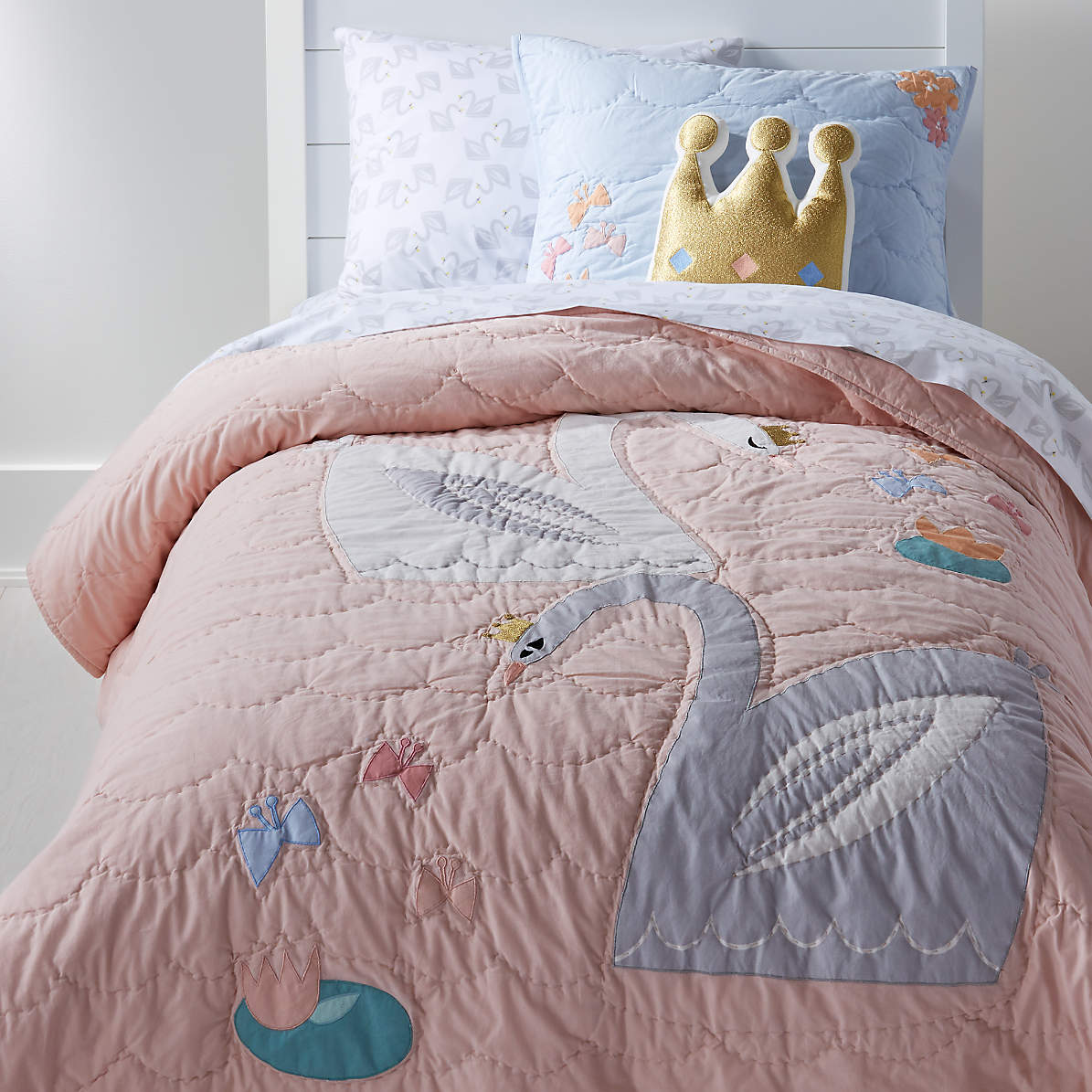 swan cot bed bedding