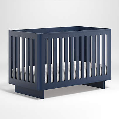 Sycamore Navy Crib | Crate and Barrel