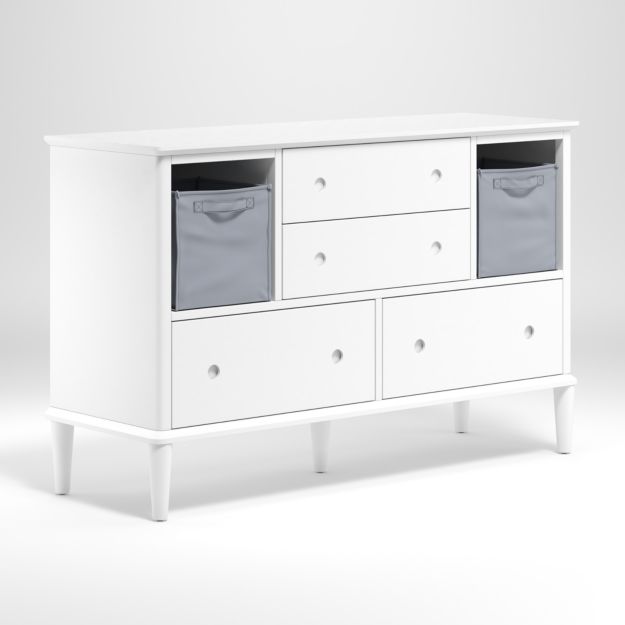 Kids White Sycamore Wide Dresser Crate and Barrel
