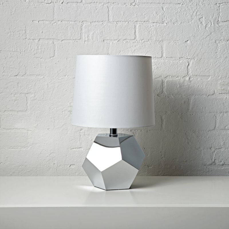 silver geometric table lamp