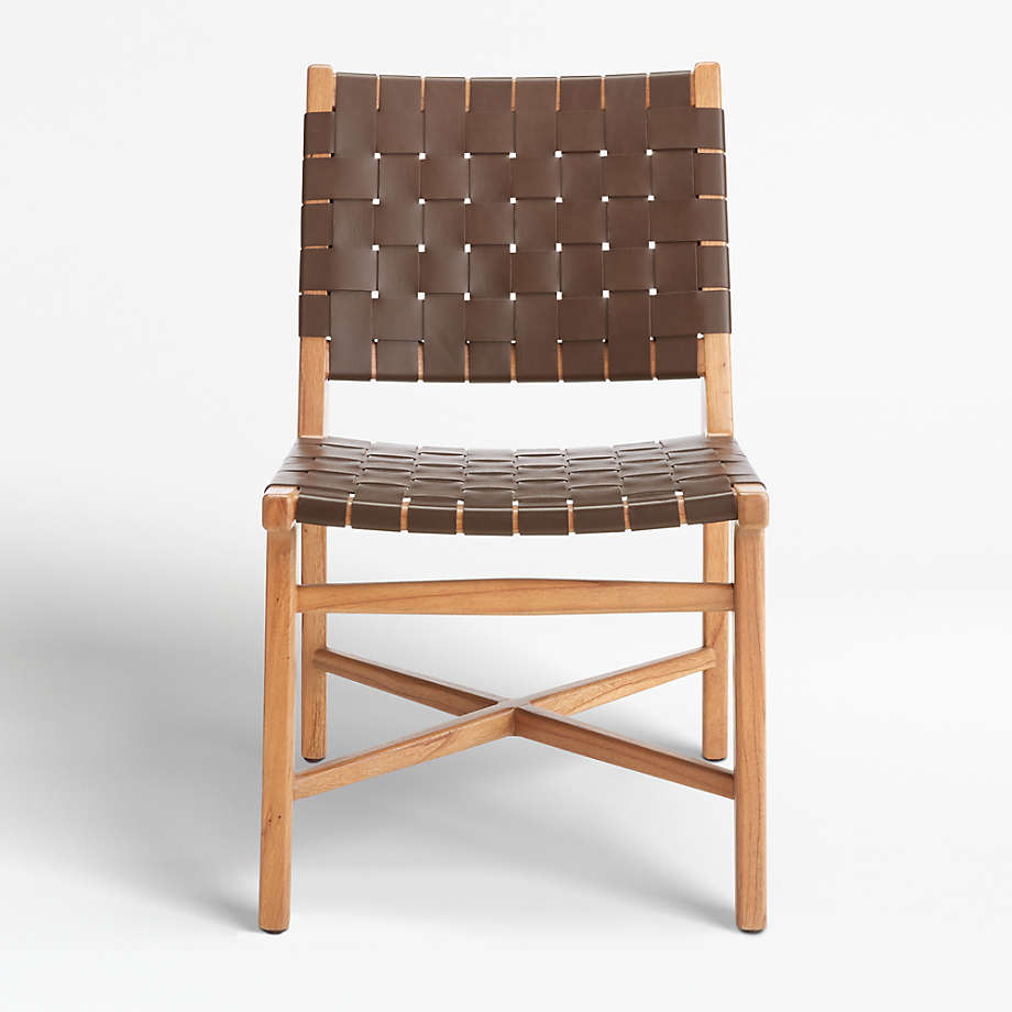 Taj Leather Strap Dining Chair + Reviews Crate and Barrel