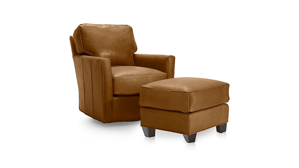 Talia Leather 360 Swivel Chair Crate and Barrel