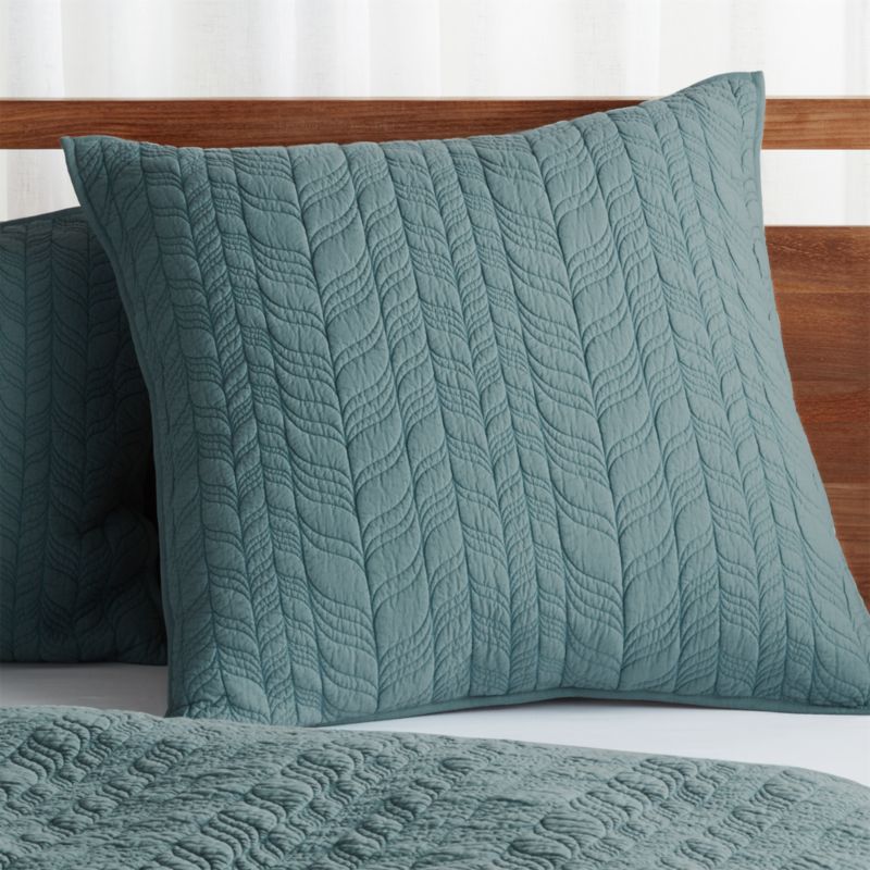 Tamara Teal Lightweight Euro Sham Reviews Crate And Barrel