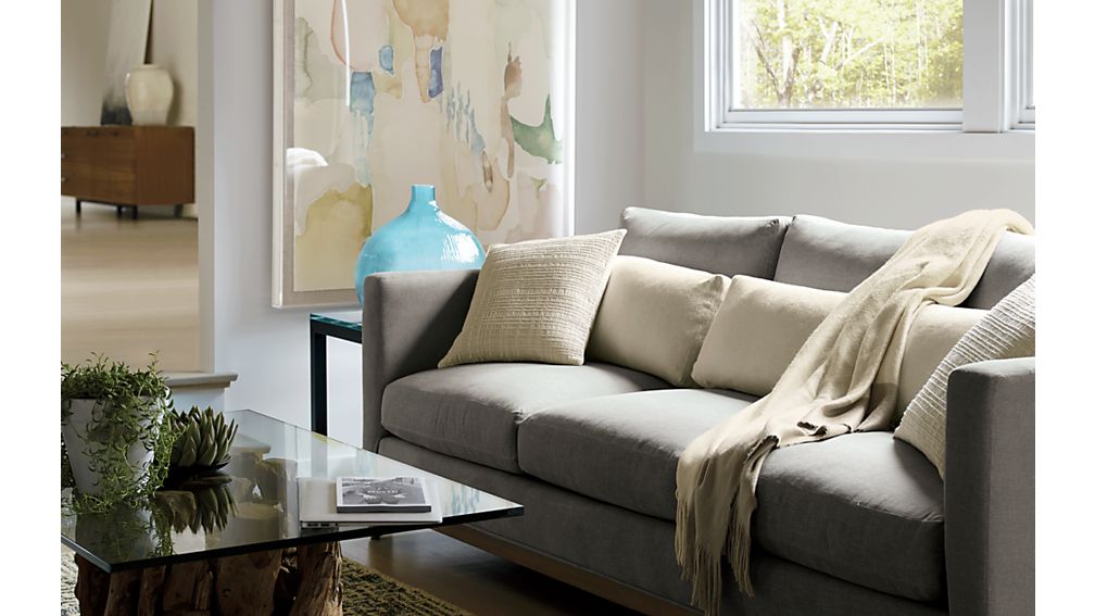 Taraval Transitional Sofa with Oak Base Crate and Barrel