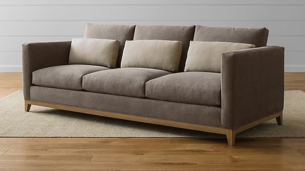 Taraval Transitional Sofa with Oak Base Crate and Barrel
