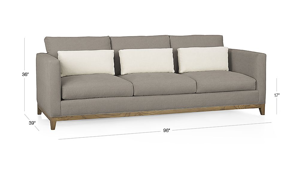 Taraval Transitional Sofa with Oak Base | Crate and Barrel