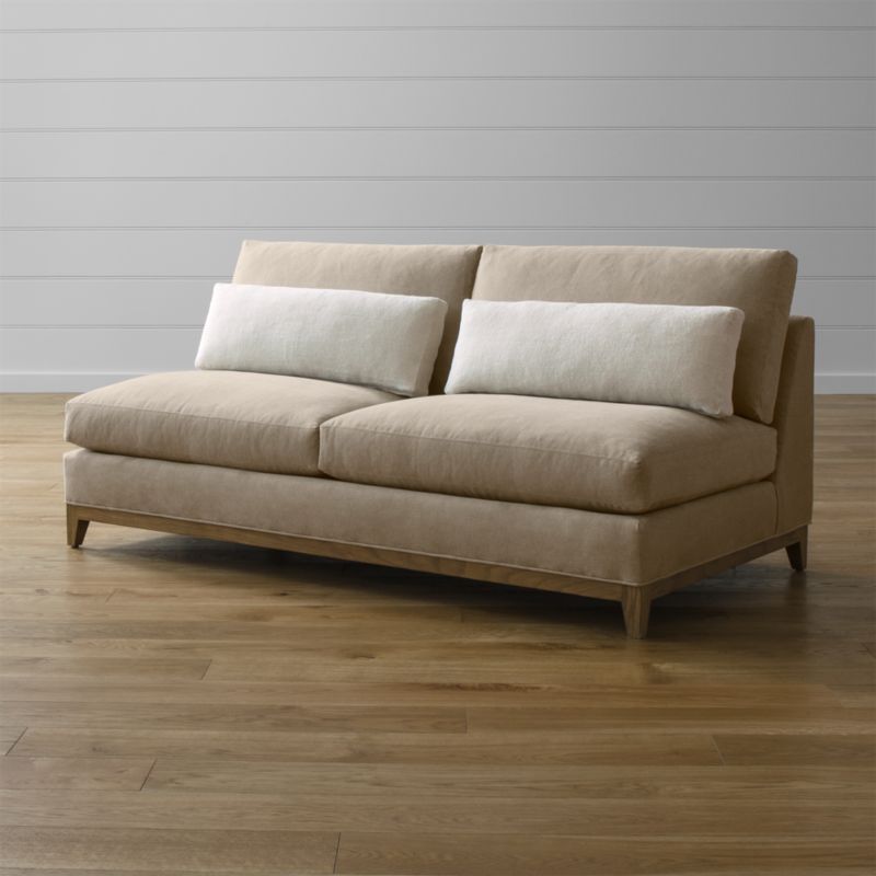 Taraval Armless Loveseat with Oak Base