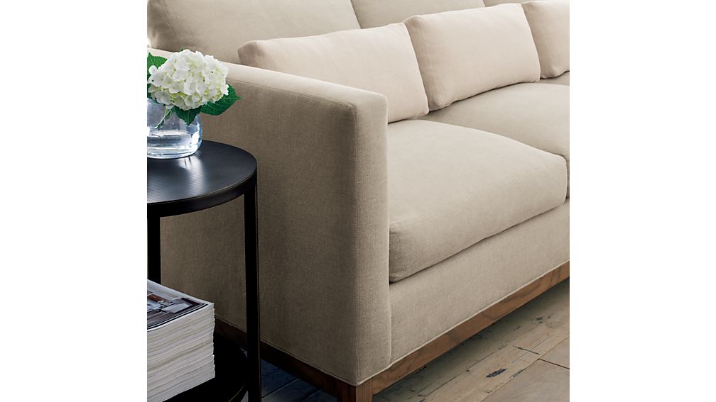 Taraval Three Seat Couch with Oak Base Crate and Barrel