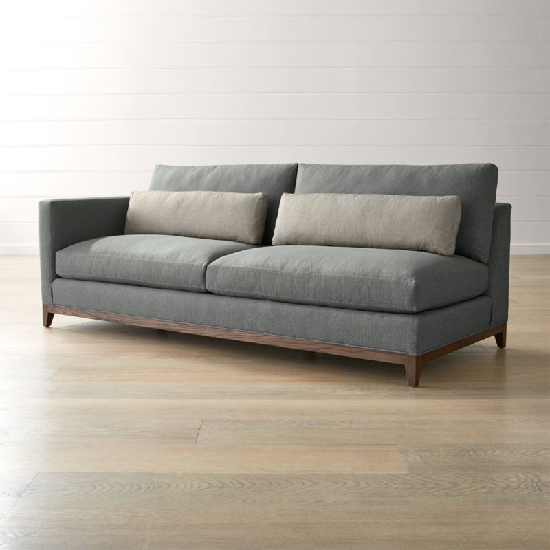 Taraval Oak Wood Base Left Arm Sofa Crate and Barrel