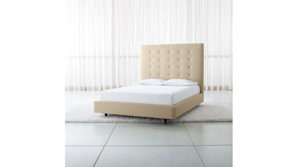Tate Queen Upholstered Bed 62" + Reviews Crate and Barrel