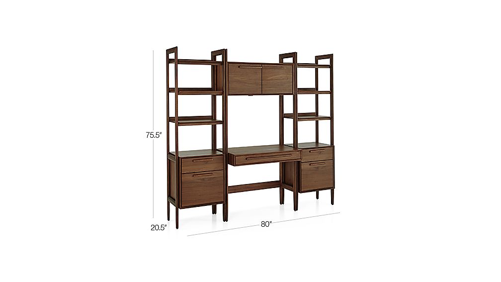 Tate Bookcase Desk with Power with 2 Bookcase File + Reviews