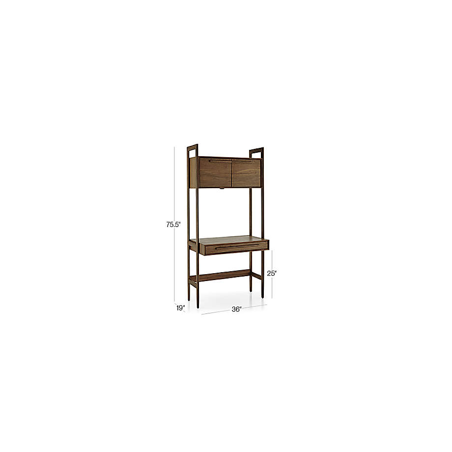 Tate Bookcase Desk with Power Crate and Barrel