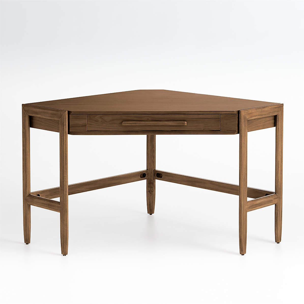 Tate Walnut Corner Desk With Power Reviews Crate And Barrel