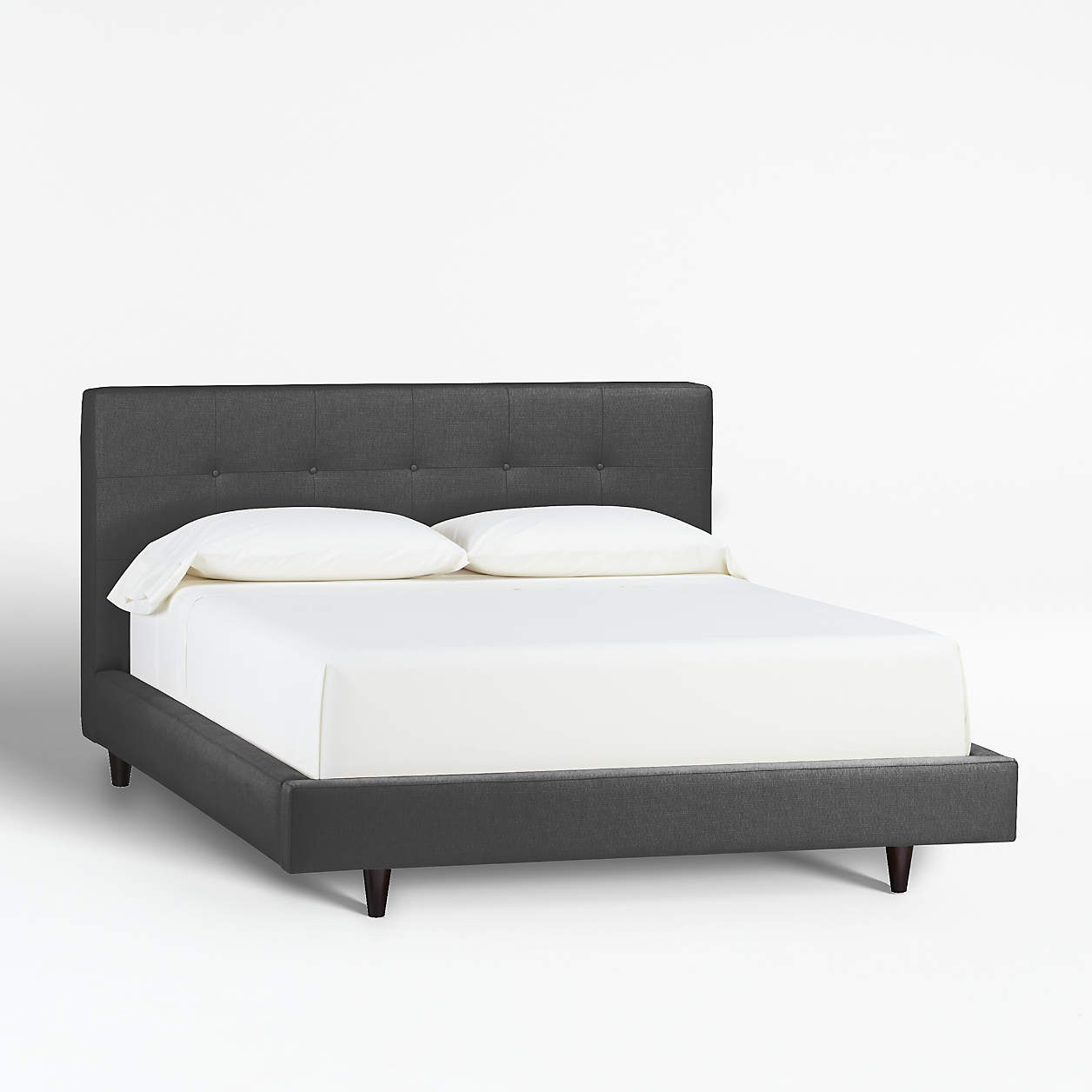 Tate Dark Grey Upholstered Bed Crate and Barrel