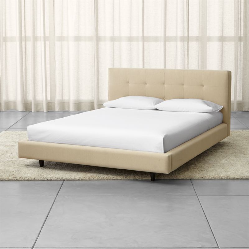 Cream Upholstered Bed