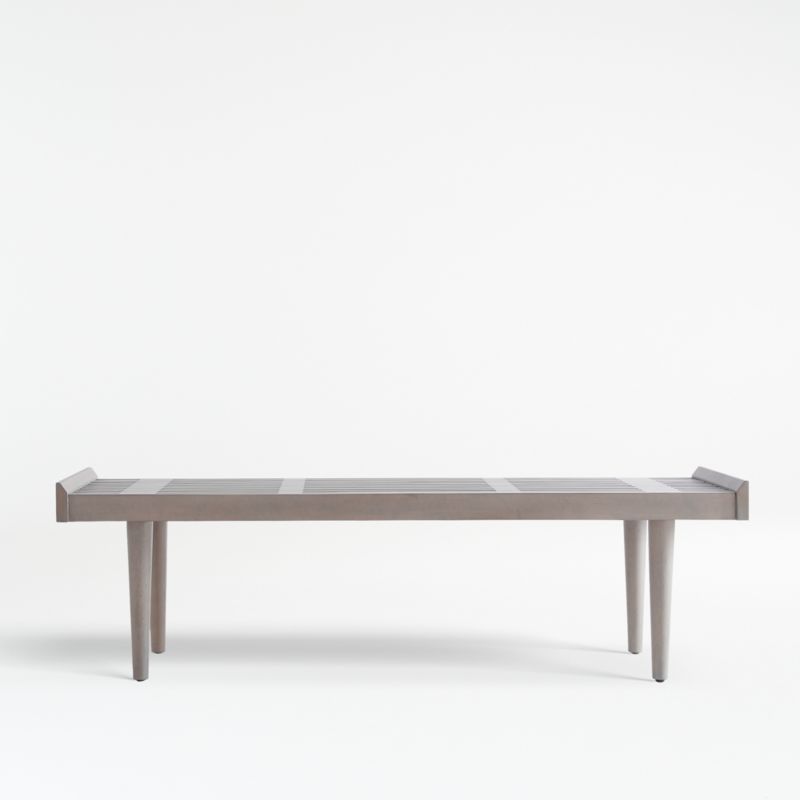 Tate Stone Slatted Bench + Reviews Crate and Barrel