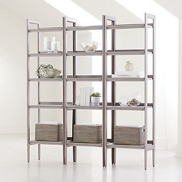 Bookcases Wood Metal And Glass Crate And Barrel