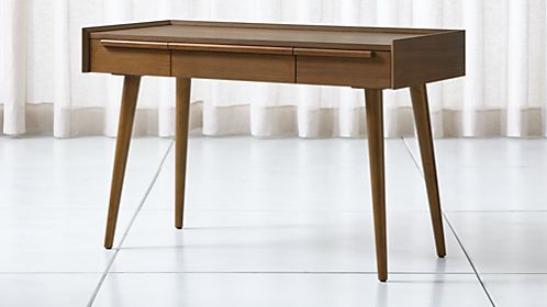 Modern Home Office Desks Crate And Barrel Tate 48 Walnut Desk With Outlet