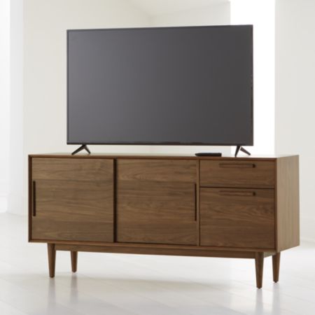 Tate Walnut 64 5 Credenza Media Console Reviews Crate And Barrel