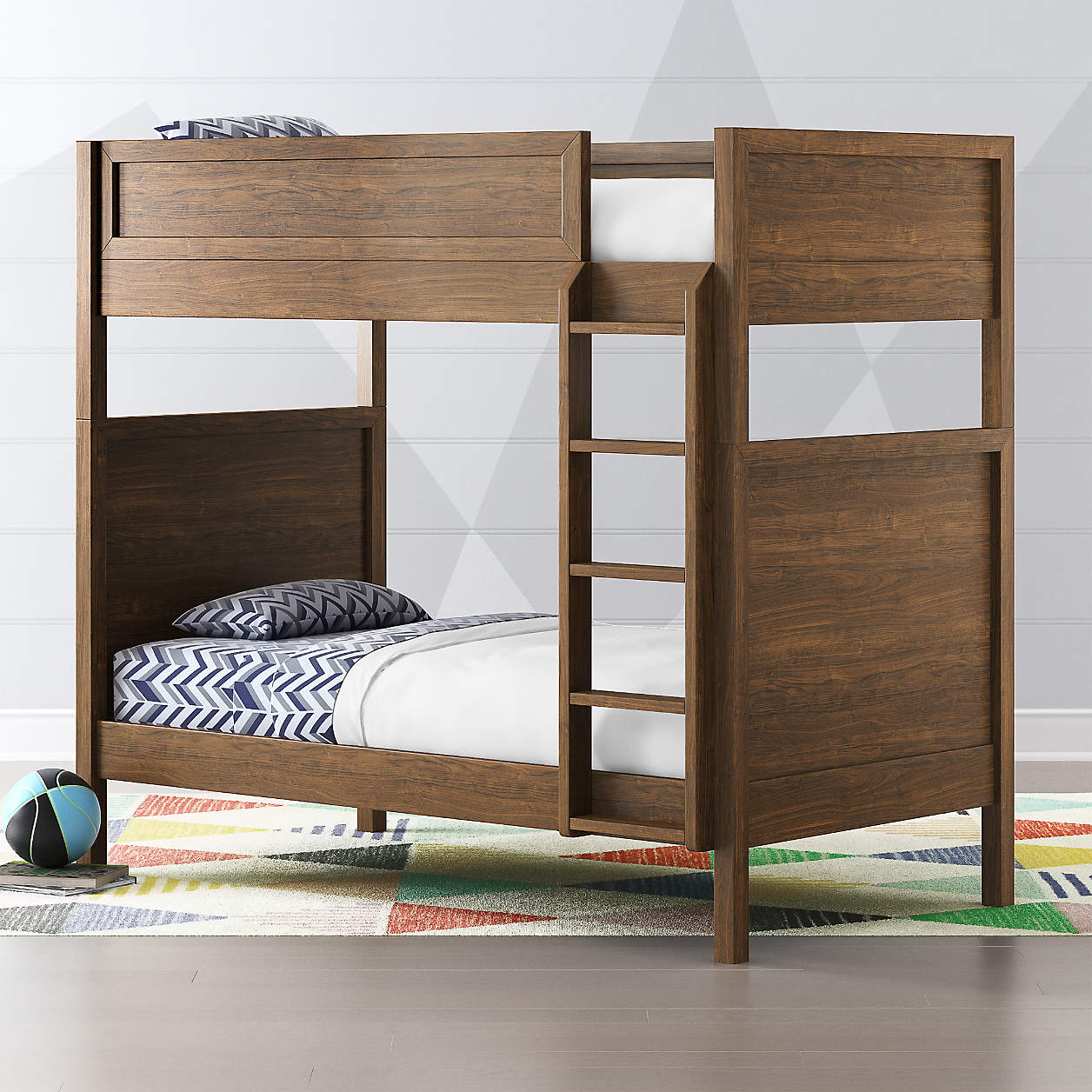 Taylor Twin Walnut Convertible Bunk Bed + Reviews Crate and Barrel