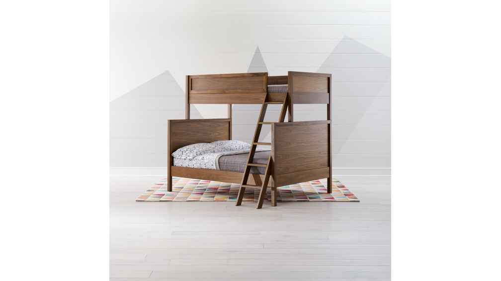 Taylor Twin Over Full Walnut Bunk Bed Crate and Barrel