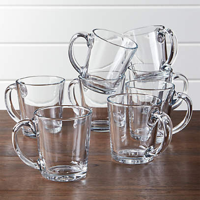 Moderno Clear Glass Coffee Mug, Set of 