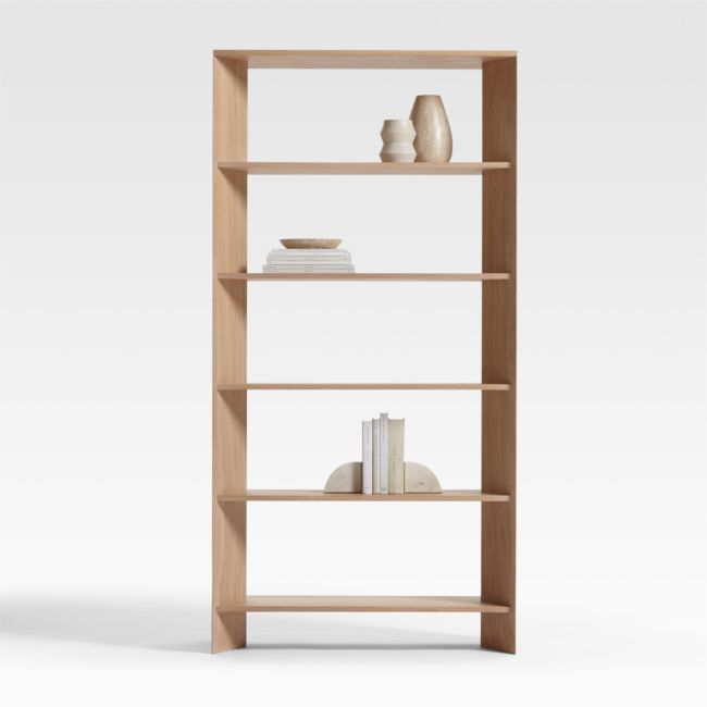 Online Designer Other Terrazza Natural Oak 5-Shelf Storage Bookshelf
