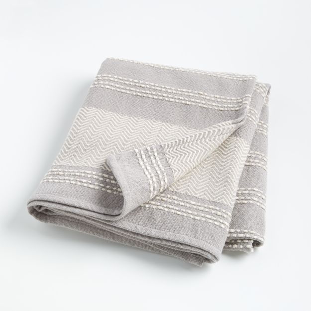 Grey Textured Throw Blanket + Reviews Crate and Barrel