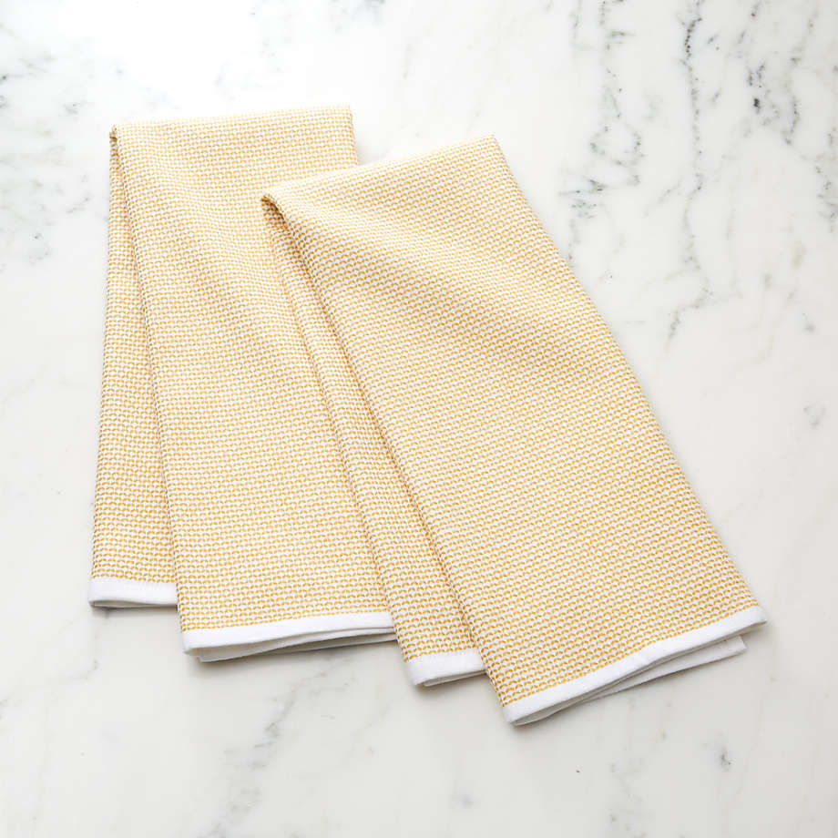 yellow terry tea towels