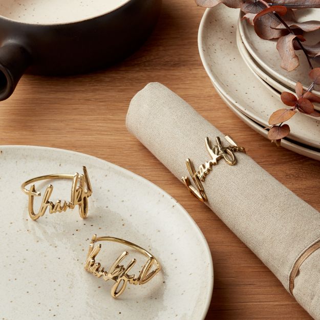 Thankful Napkin Ring + Reviews Crate and Barrel