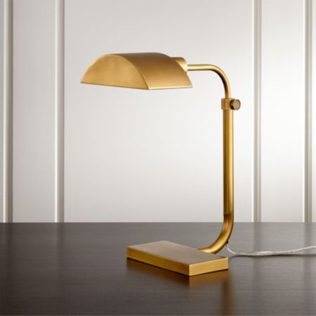 Theorem Aged Brass Desk Lamp Reviews Crate And Barrel