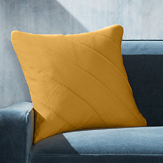 Theta Mustard Linen Pillow 20"