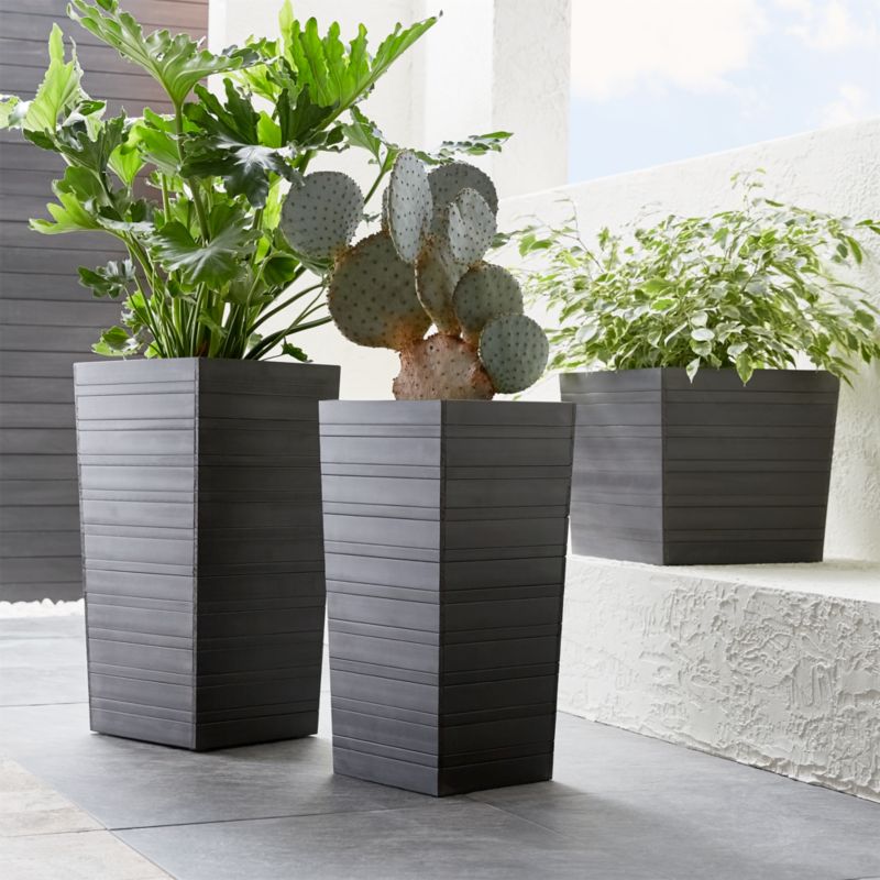 Tidore Square Plastic Planters Crate and Barrel