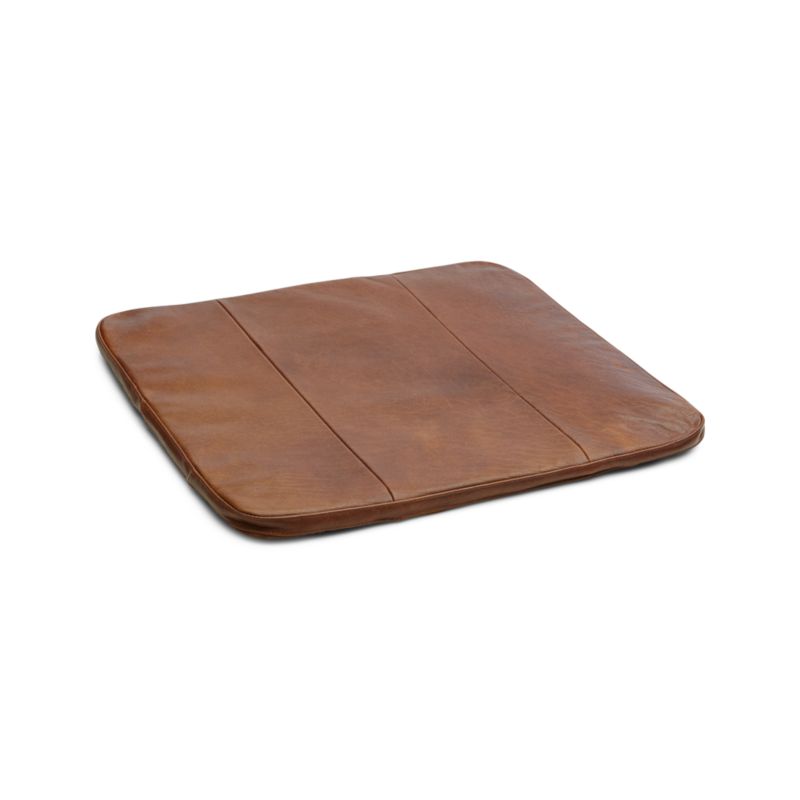 Tig Dining Chair Brown Leather Cushion in Chair Cushions + Reviews