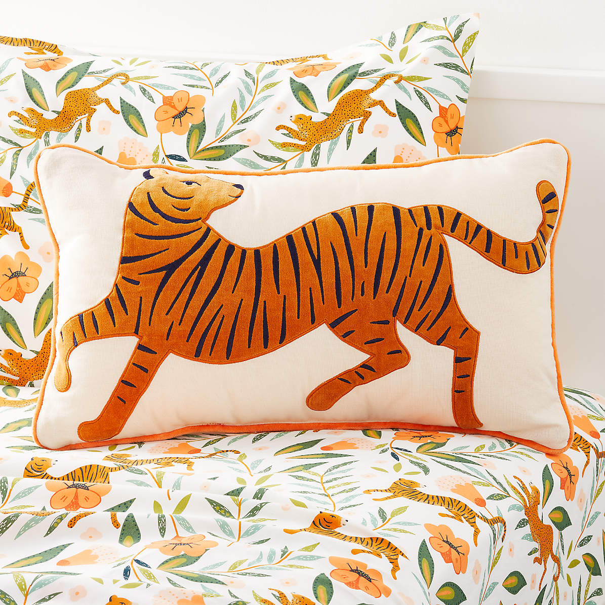 embroidered tiger pillow