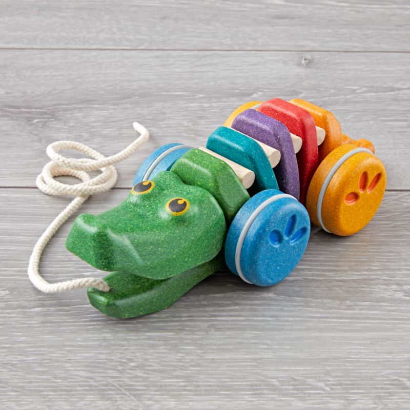 wooden alligator pull toy