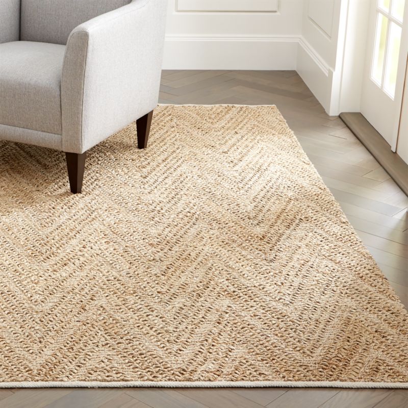 Toler Natural Chevron Jute Rug | Crate and Barrel