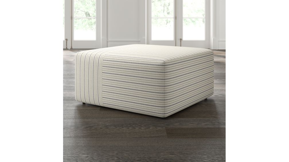 Tommi Square Striped Ottoman + Reviews | Crate and Barrel