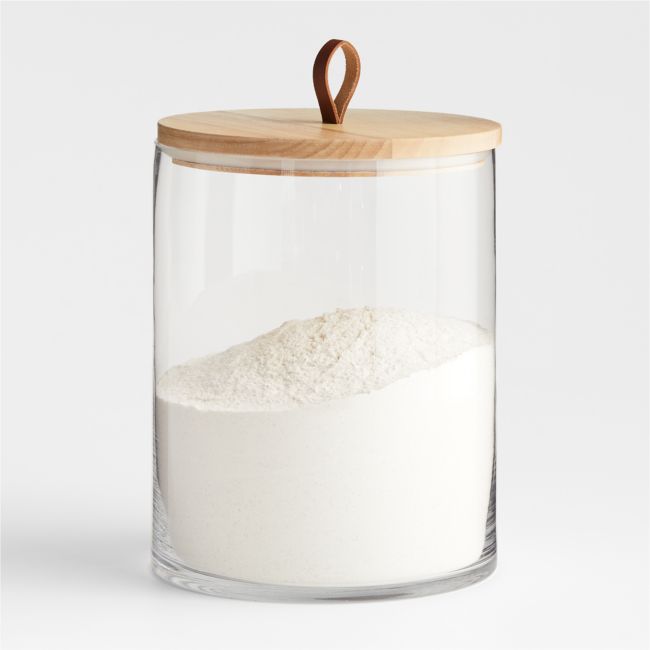 Online Designer Kitchen Tomos Extra-Large Glass Canister with Wood Lid