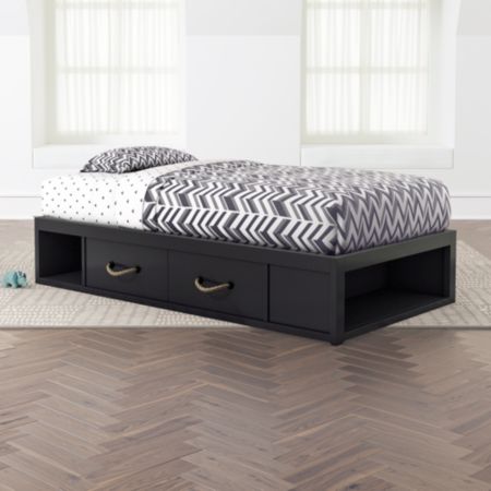 Topside Dark Blue Storage Bed