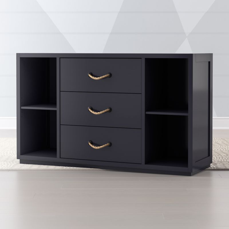 Midnight Blue Topside Wide Dresser Reviews Crate And Barrel