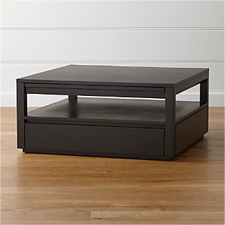Black Square Tables Crate And Barrel Tourney Square Coffee Table
