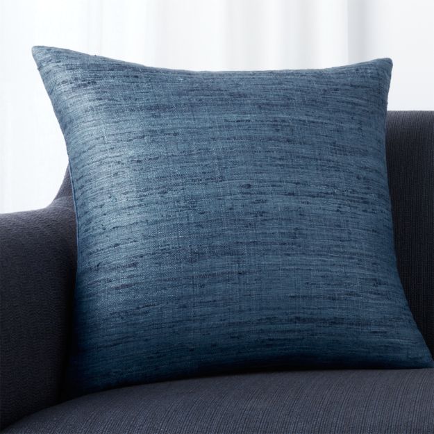 Trevino Dark Blue Throw Pillow Crate and Barrel