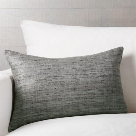 Grey Raw Silk Pillow With Feather Down Insert Reviews Crate
